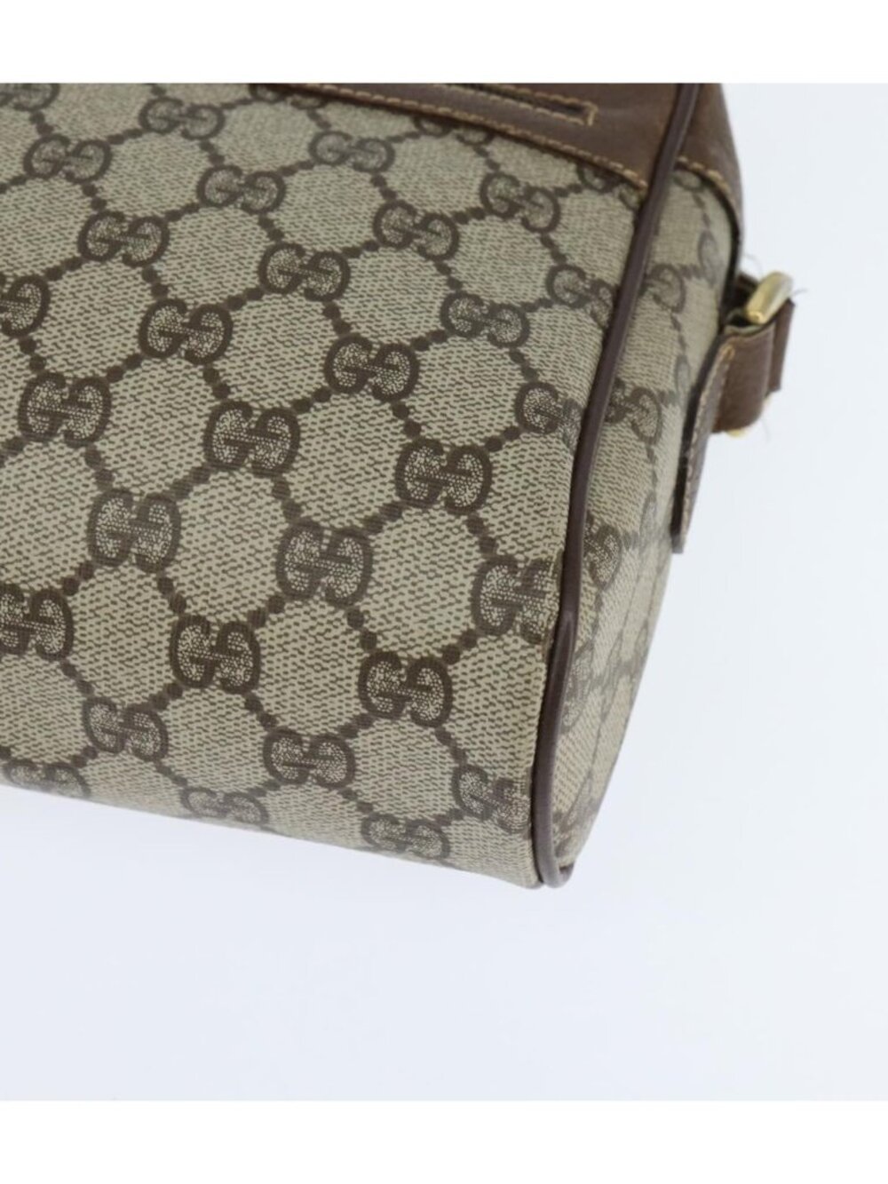 GUCCI GG Supreme Web Sherry Line Bag PVC Beige Gold 40 02 088 - Picture 9 of 16